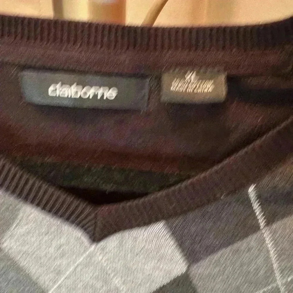 Men’s Argyle Sweater V neck xl Gray - Picture 3 of 3